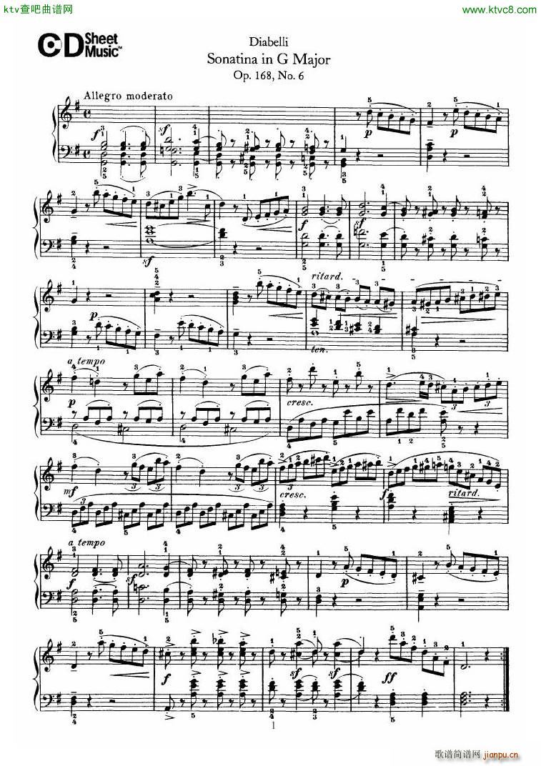 Diabelli Sonatinas Op 168 No 1 7 34P(V)24
