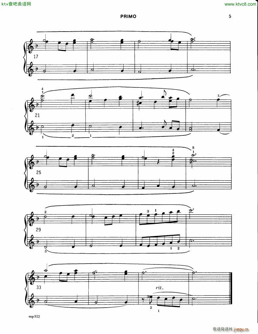 Bach JS BWV 368 In dulci jubilo arr 4h Perdew(V)5