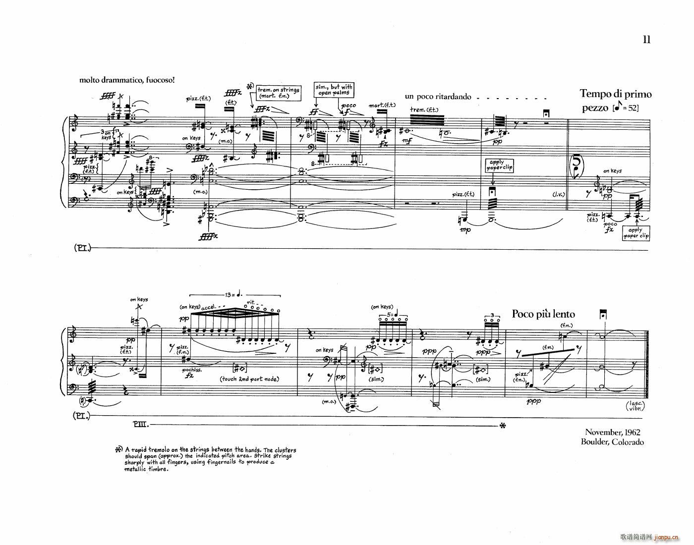 Crumb Five Pieces for Piano(V)9