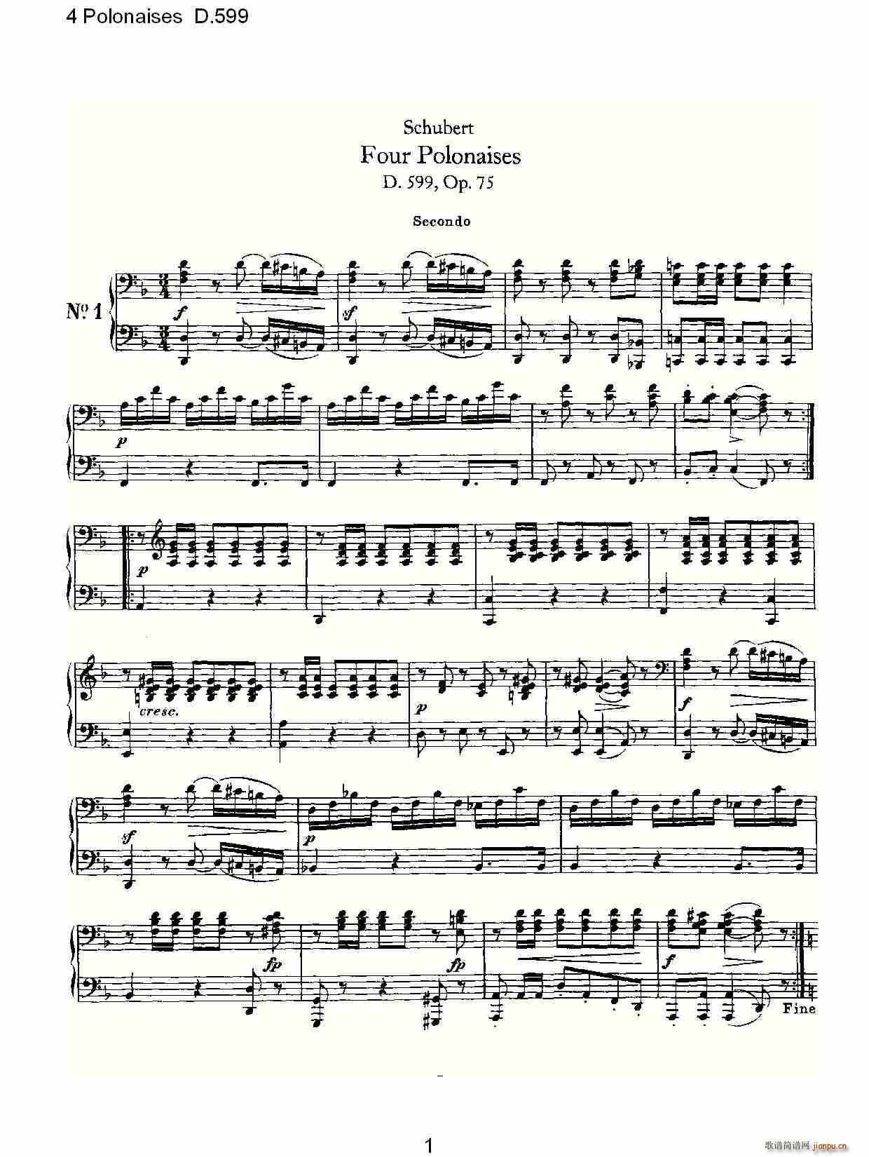 4 Polonaises D.599(ʮּ)1