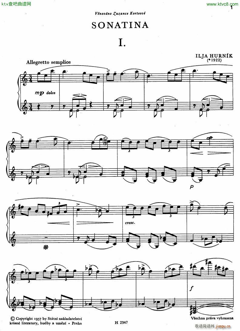Hurnik piano sonatina(V)1