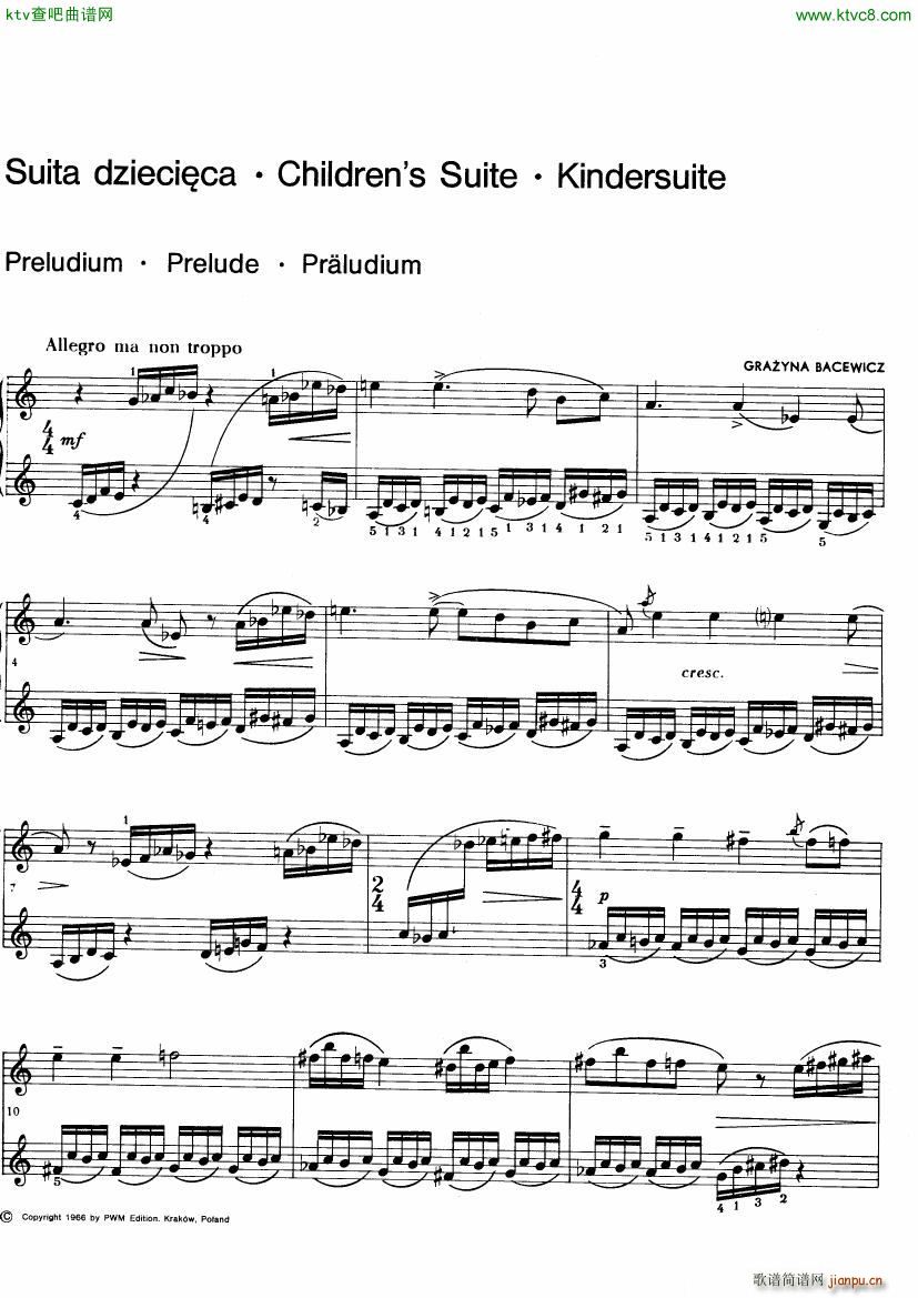 Bacewicz Childrens Suite(V)1