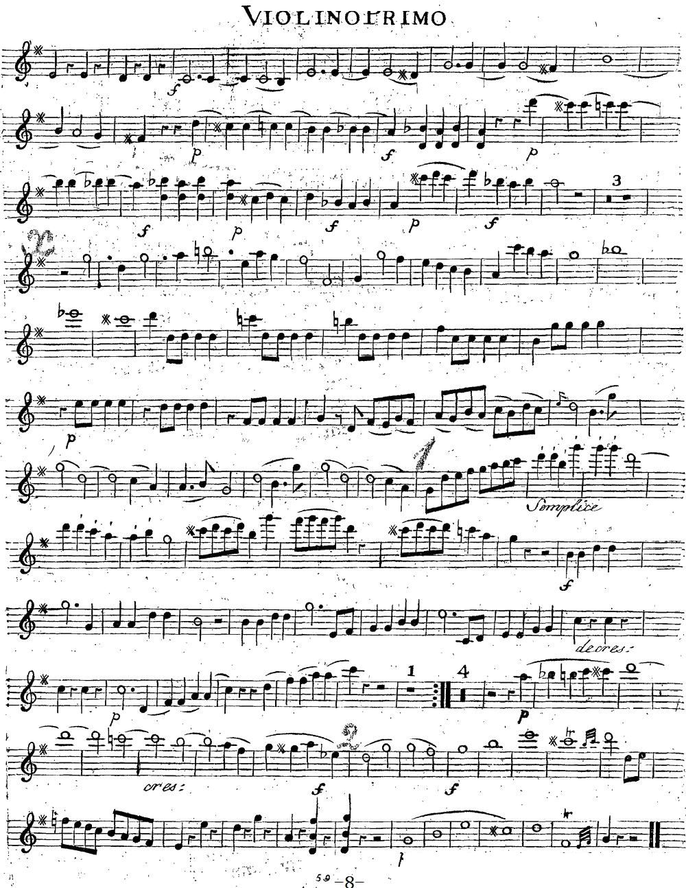 Mozart Quartet No 14 in G Major K 387 Violin 1(ʮּ)8