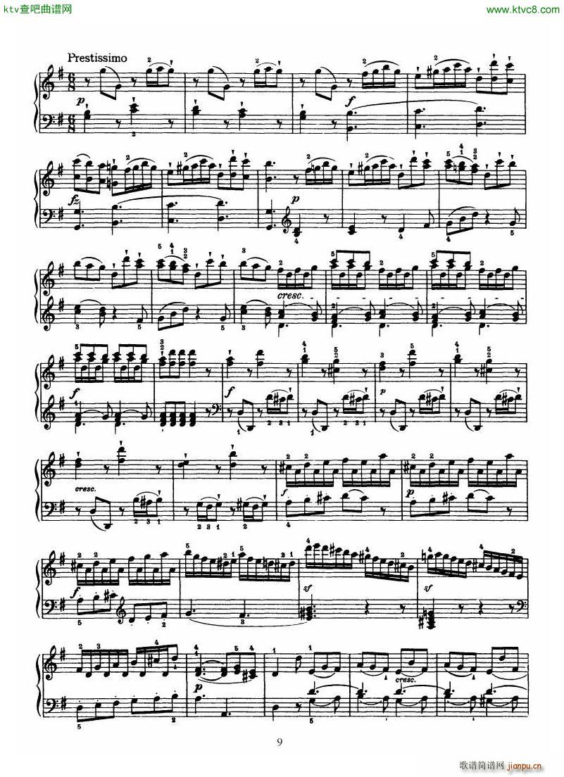 Haydn Piano Sonata No 39 In G(V)9