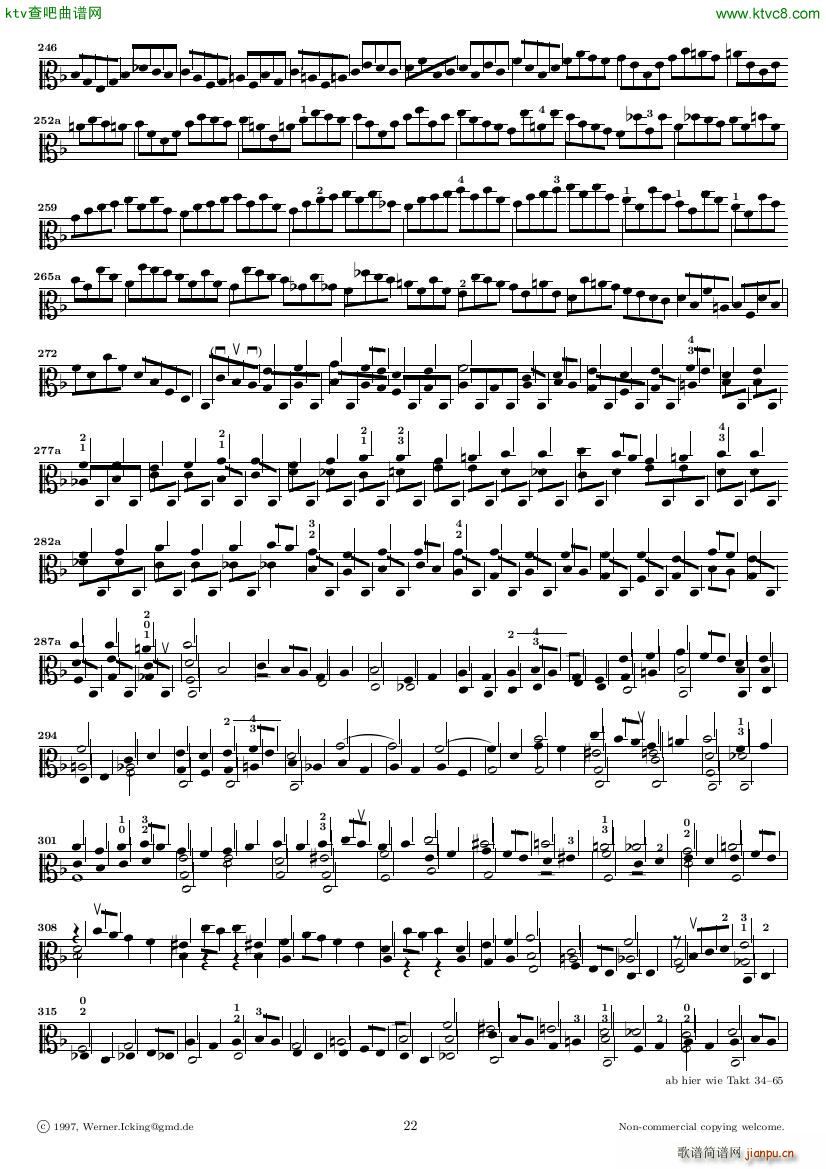 Bach JS BWV 1005 Sonata for Solo Violin in C(V)22