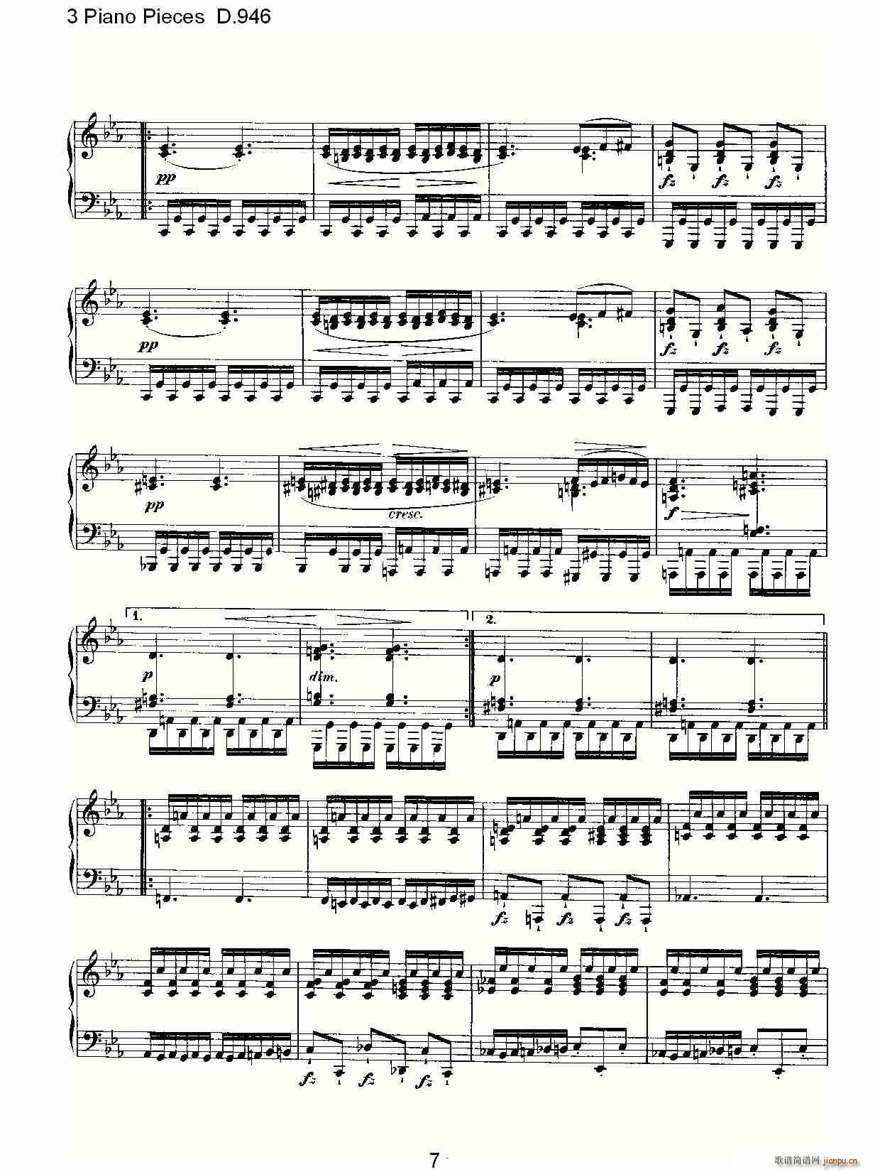3 Piano Pieces D.946(V)7
