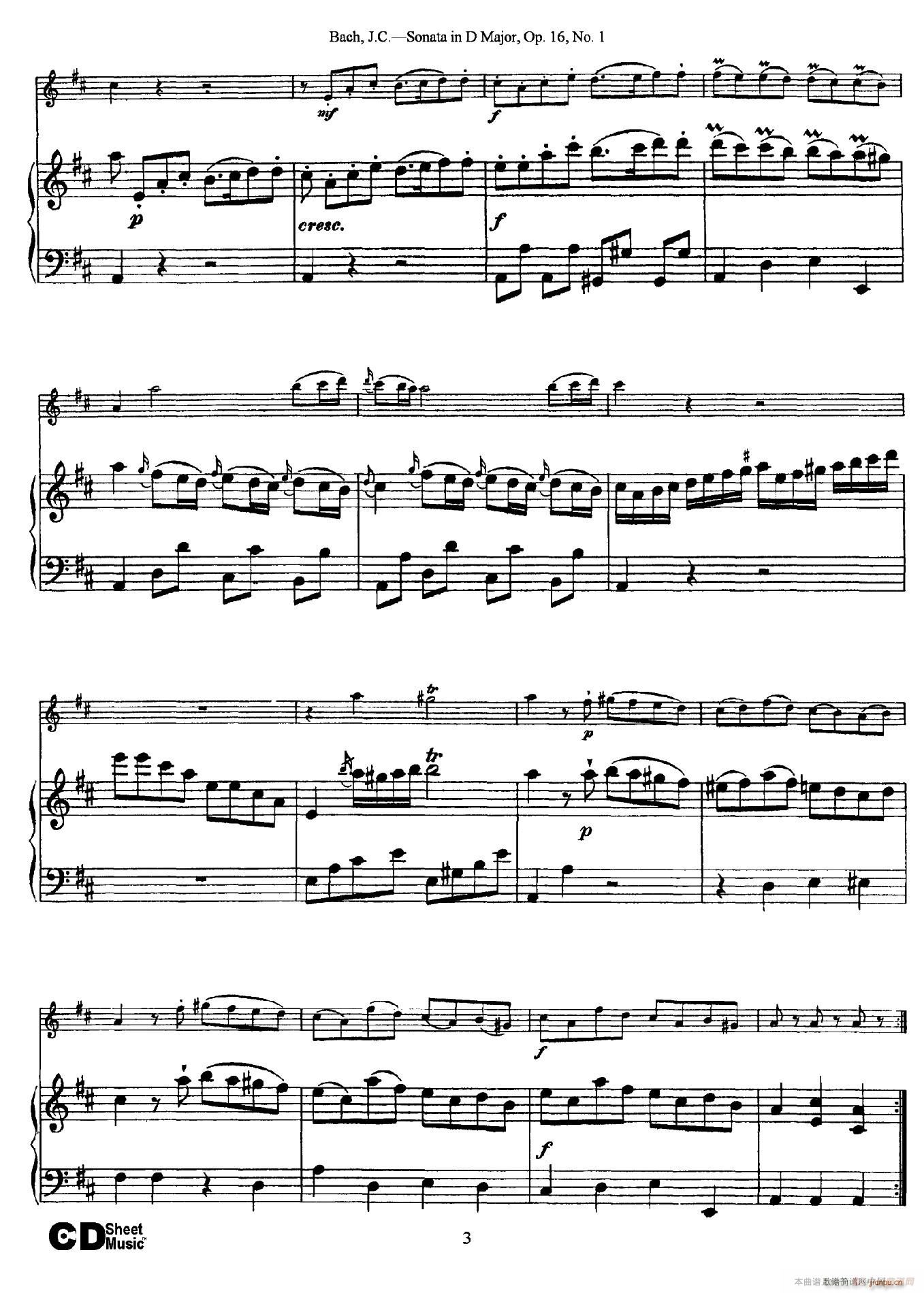 Sonata in D Major Op 16 No 1 ٰ(V)3