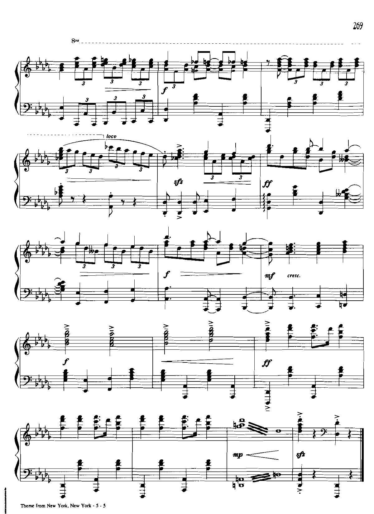 THEME FROM NEW YORK NEW YORK Dan Coates {(dio) (V)5