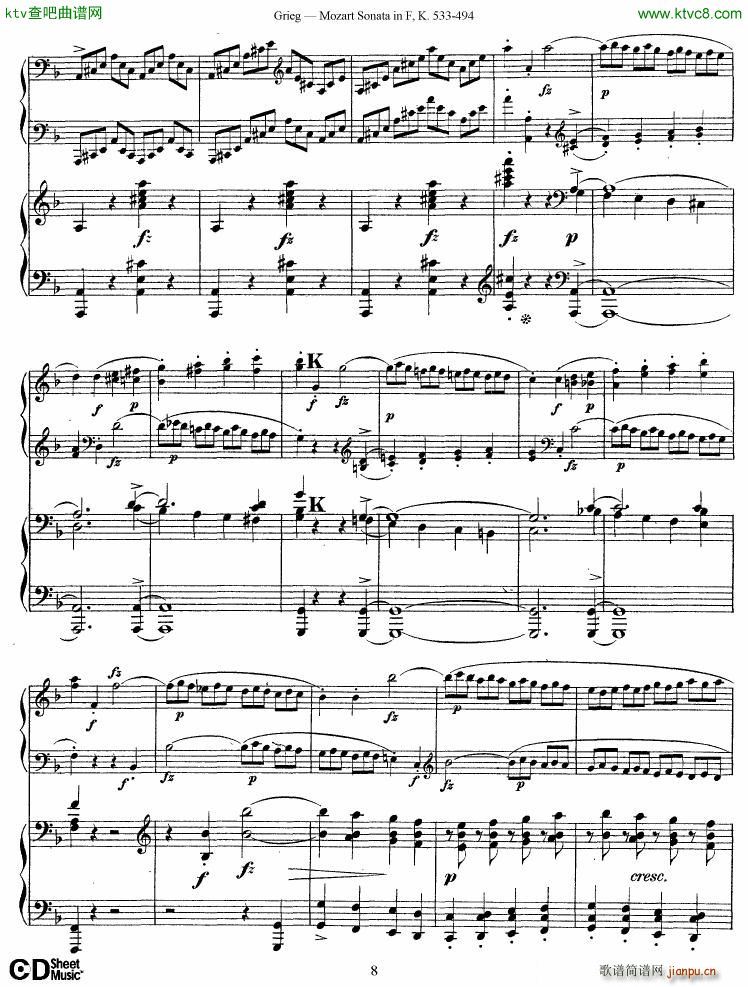 Grieg Sonata K 533 Mozart 2nd Piano Grieg(V)8