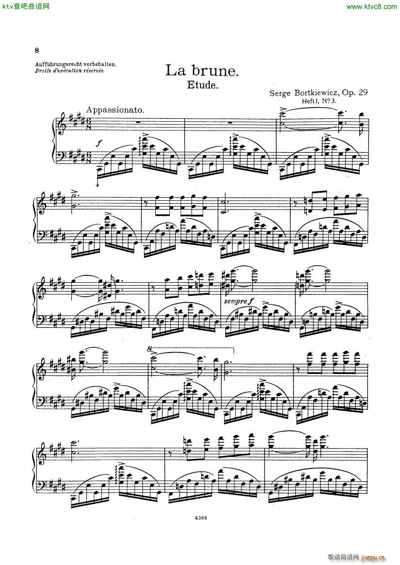 Bortkiewicz Op29 12 Etudes Nouvelles Book 1(V)7