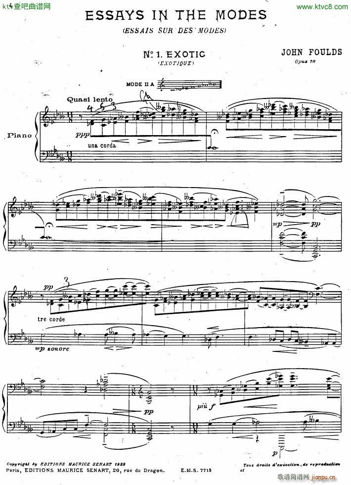 Foulds essays in the modes op 78 nos 1 6(V)1
