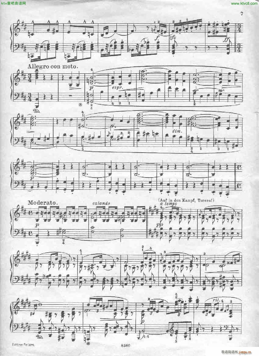Bizet Carmen themes ed peters(V)9