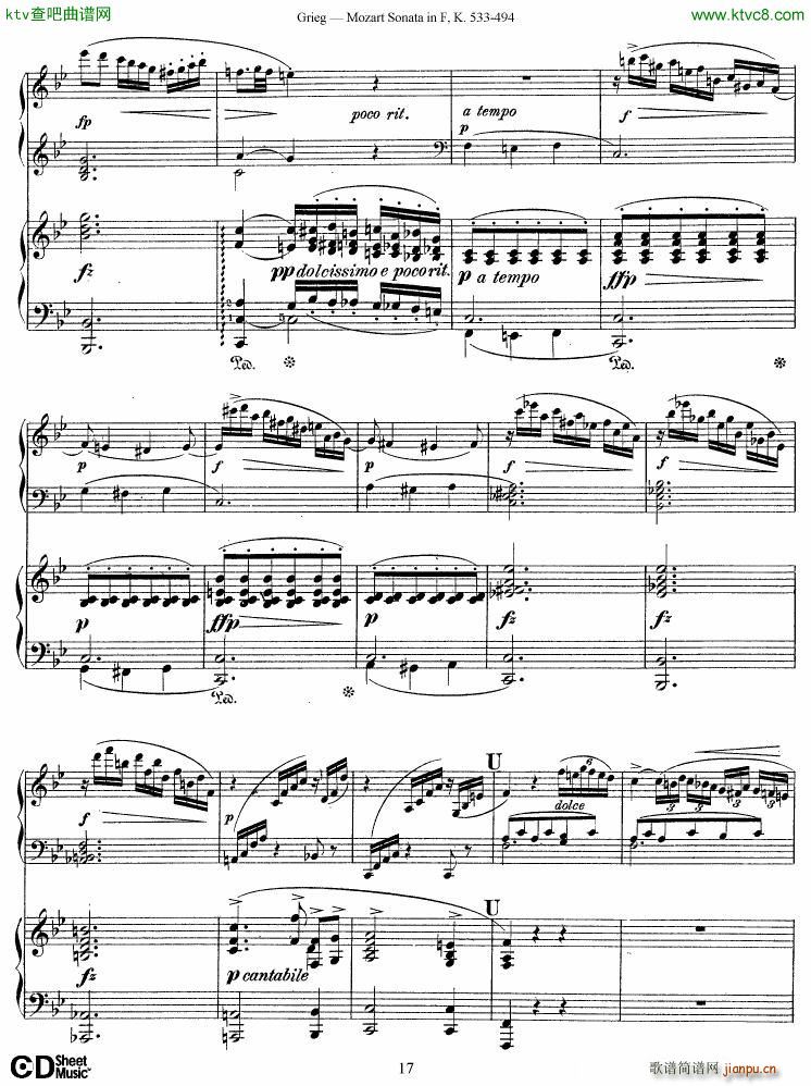 Grieg Sonata K 533 Mozart 2nd Piano Grieg(V)17