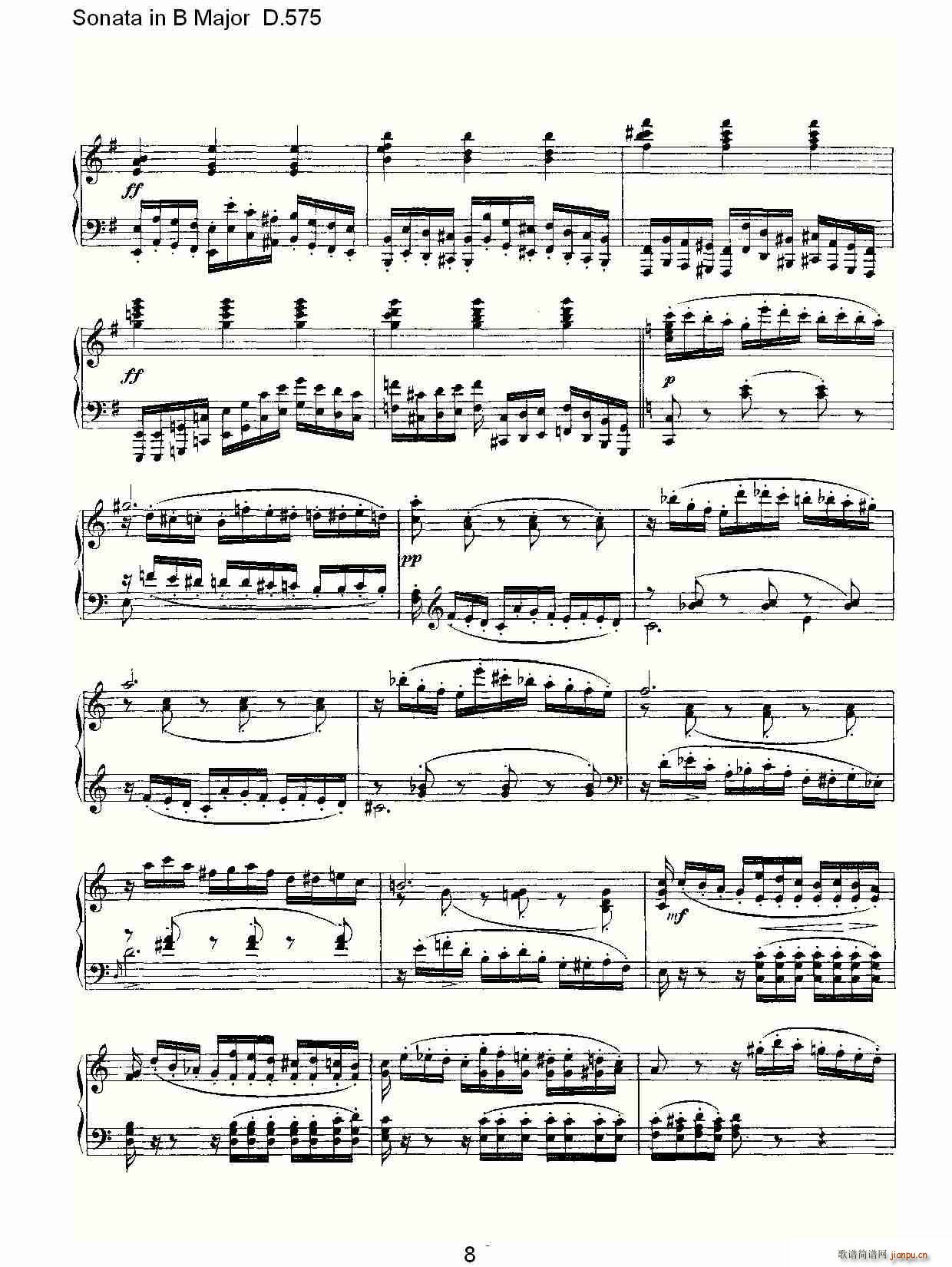 Sonata in B Major D.575(ʮּ)8