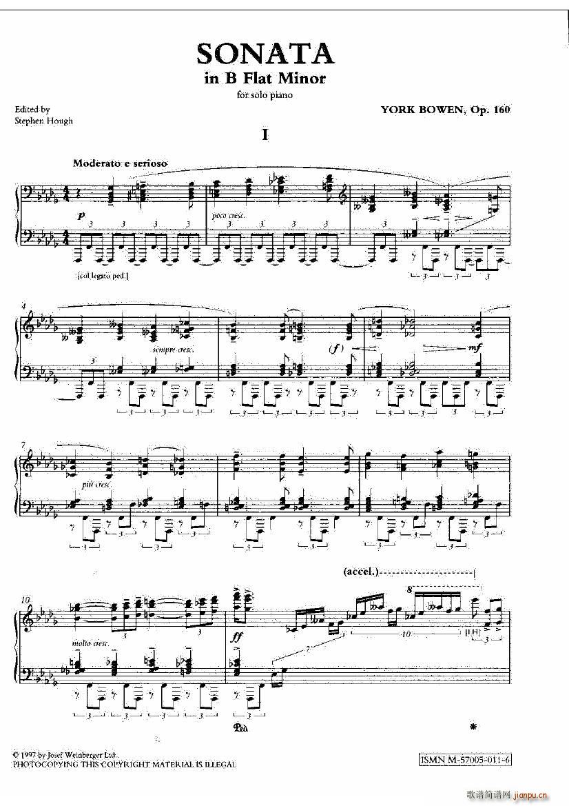 Bowen Op 160 Piano Sonata in Bb(V)1