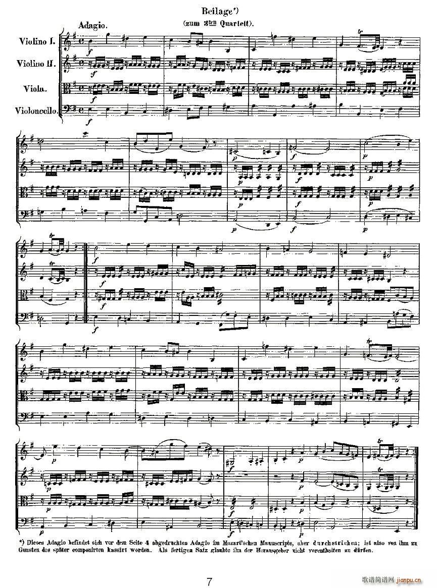 Quartet No 3 in G Major K 156 G{(dio)Ҙ(V)7