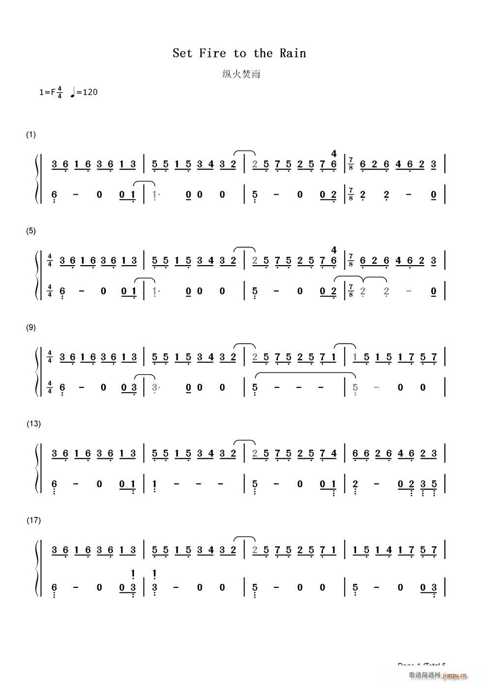 v Set Fire to the Rain p(V)1