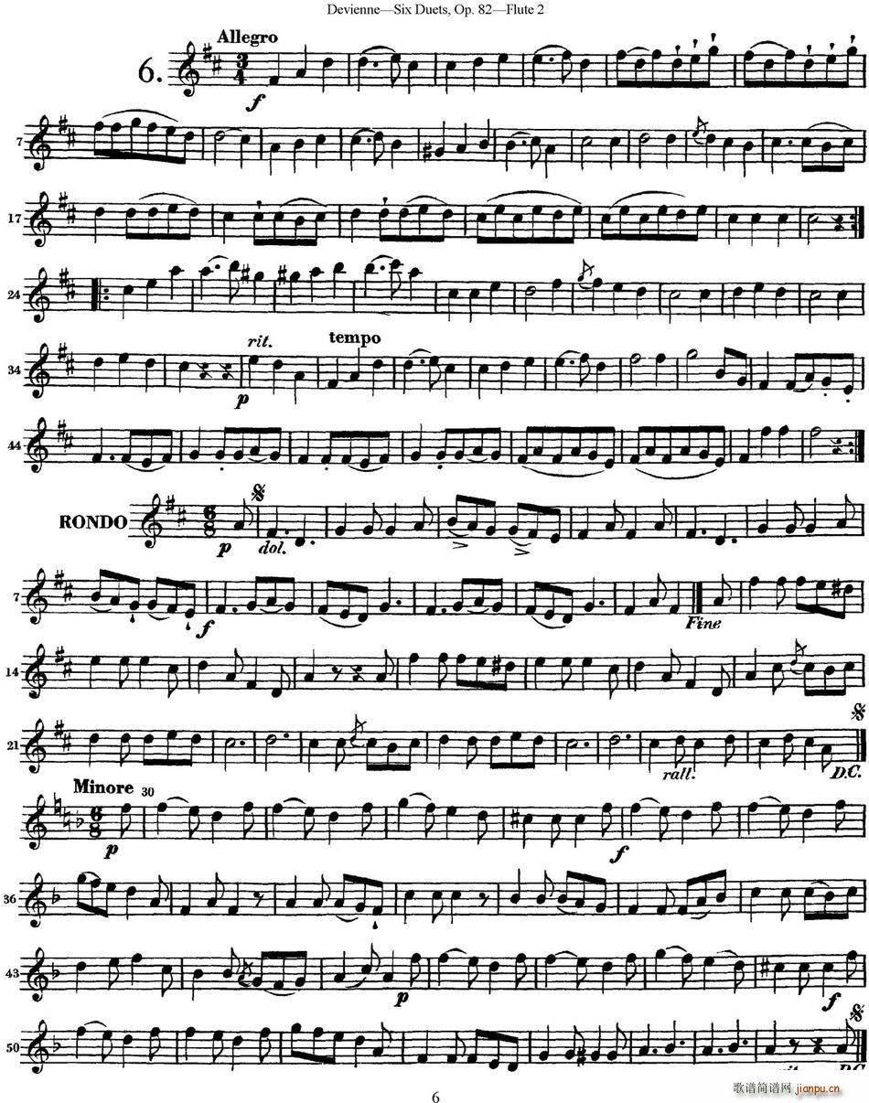 ¾S{LѶСOp 82 Flute 2 NO 6(ѺV)1