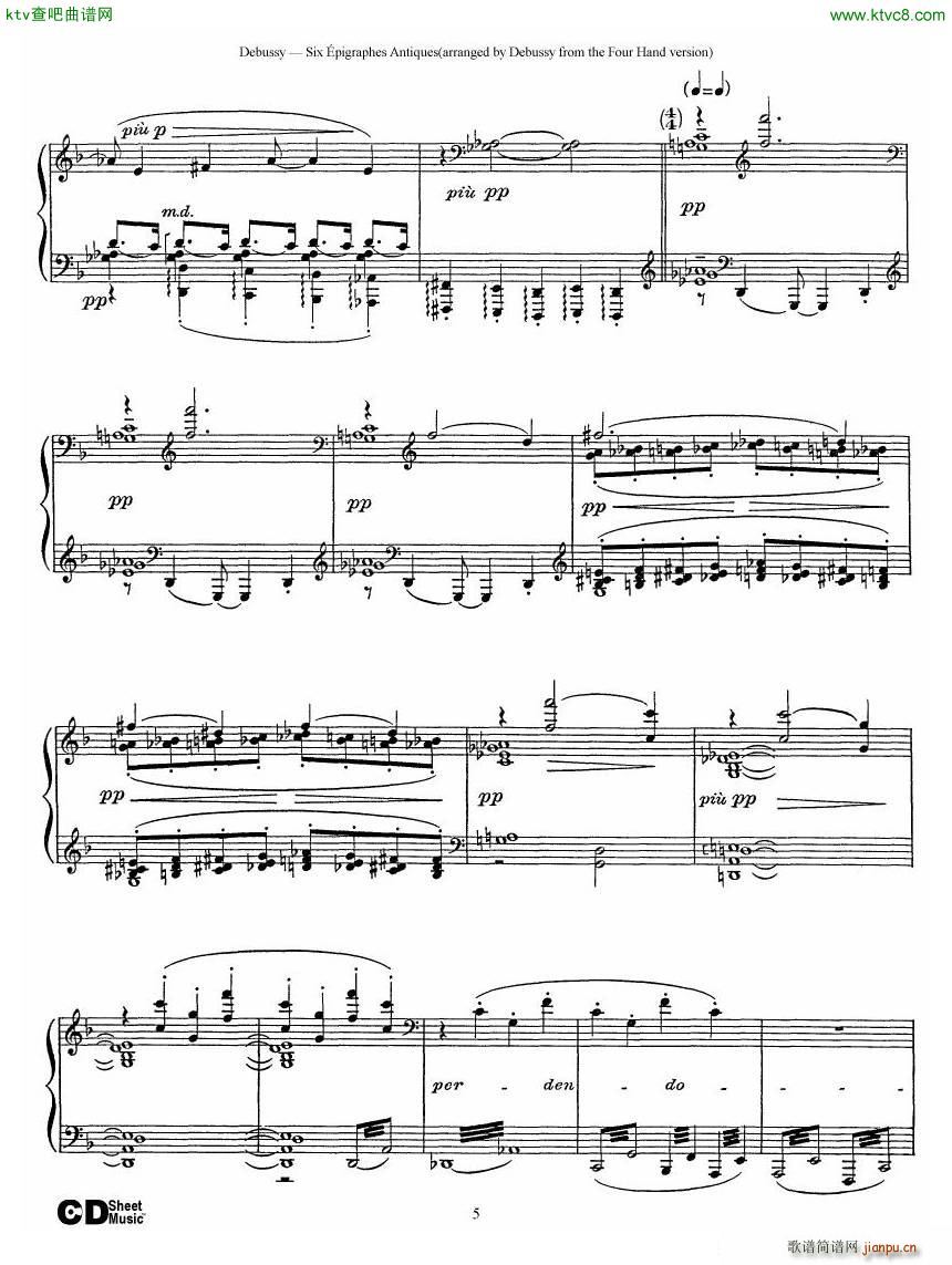 Debussy Sex pigraphes Antique 1 Piano(V)5