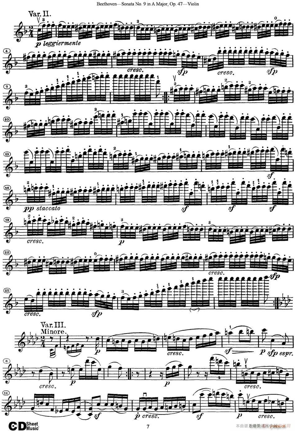 Violin Sonata No 9 in A Major Op 47(СV)7