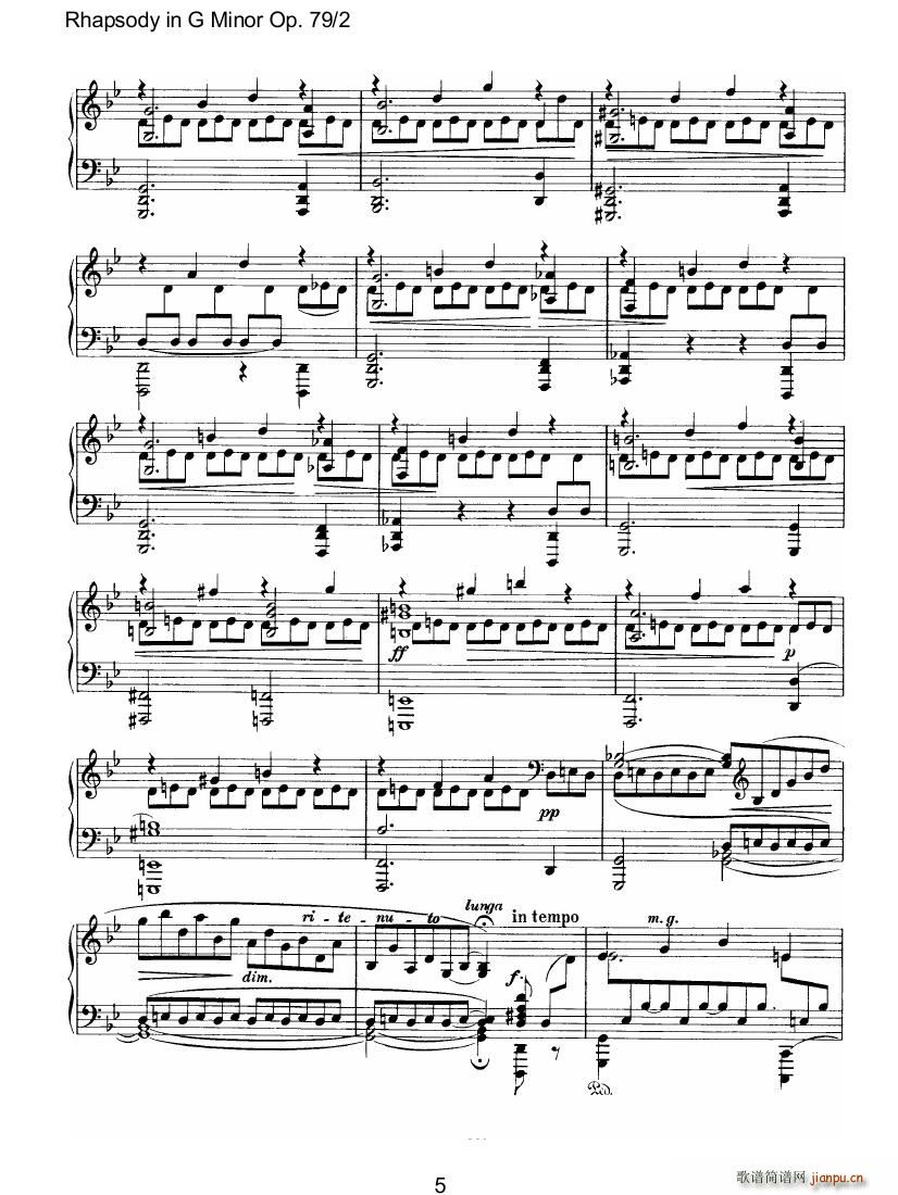 Brahms Rhapsody Op79 2(V)5