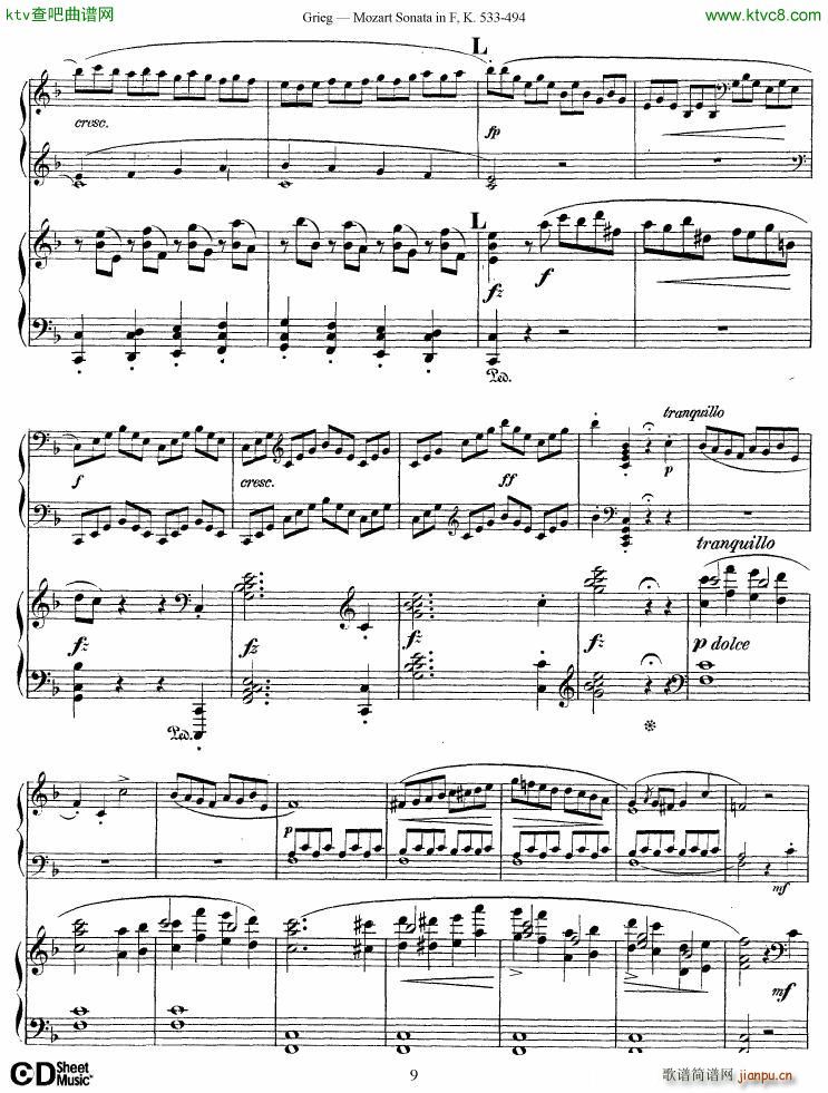 Grieg Sonata K 533 Mozart 2nd Piano Grieg(V)9