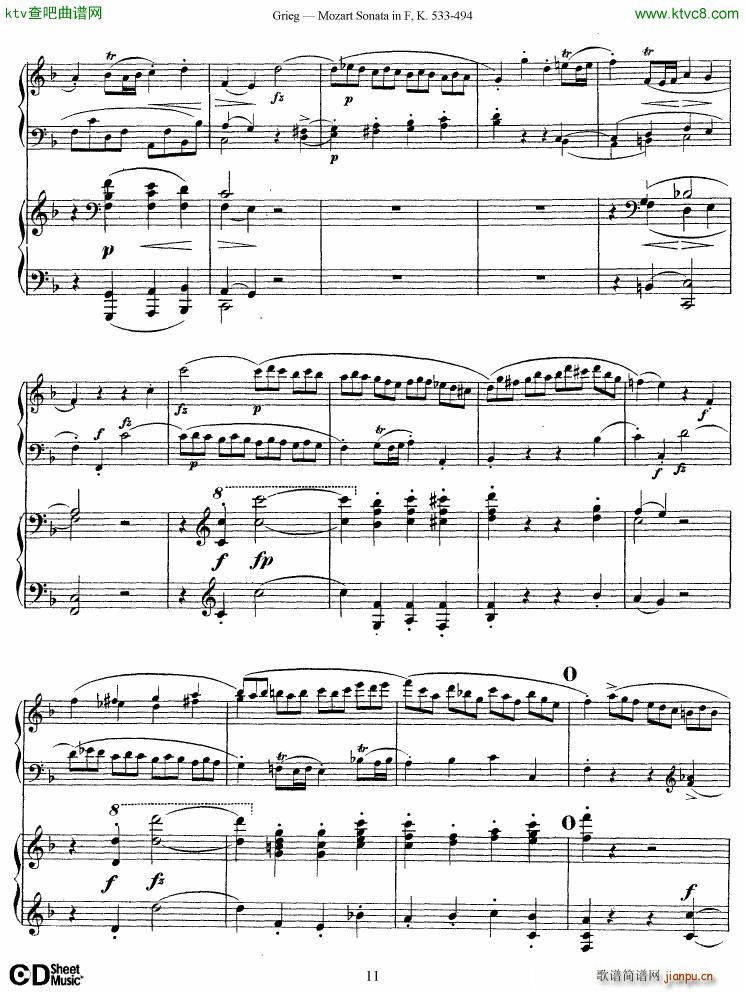 Grieg Sonata K 533 Mozart 2nd Piano Grieg(V)11