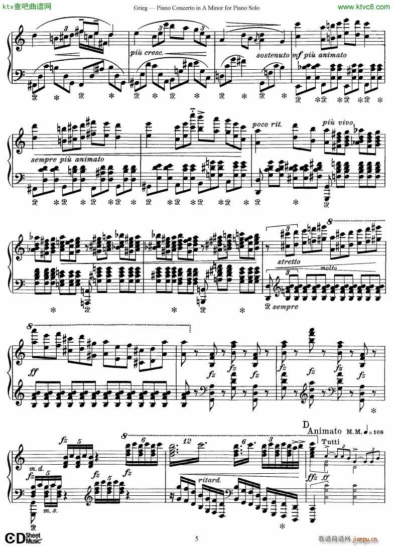 Grieg Piano Concerto solo arr 2 byGrieg(V)5