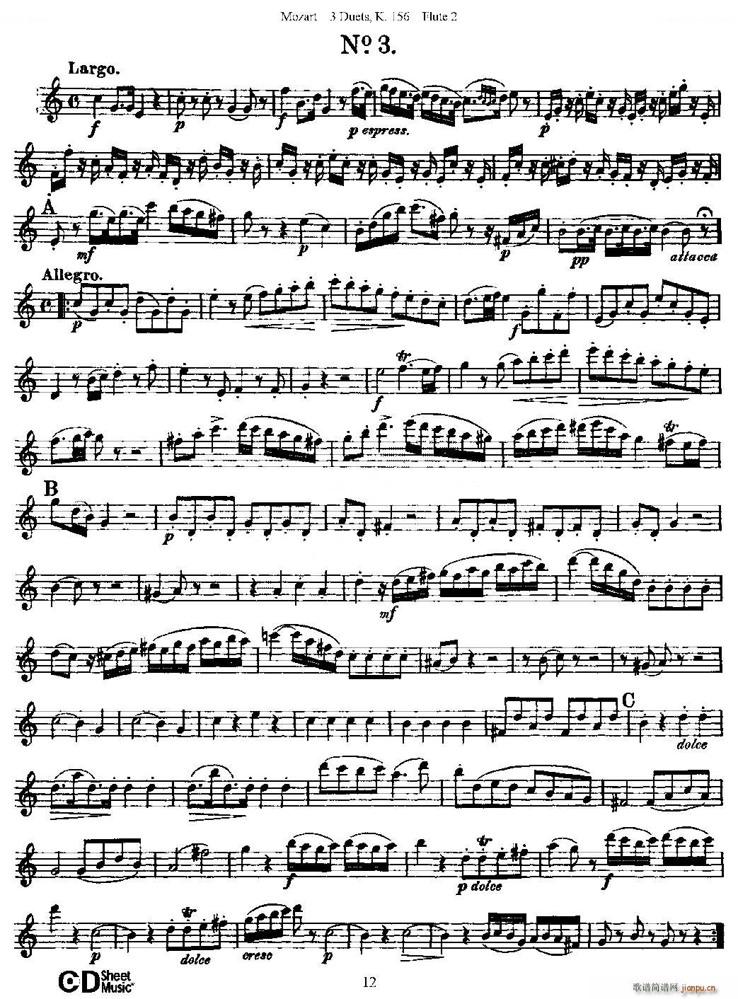3 Duets K 156 ֮ڶL  K156̖ ~(ѺV)12