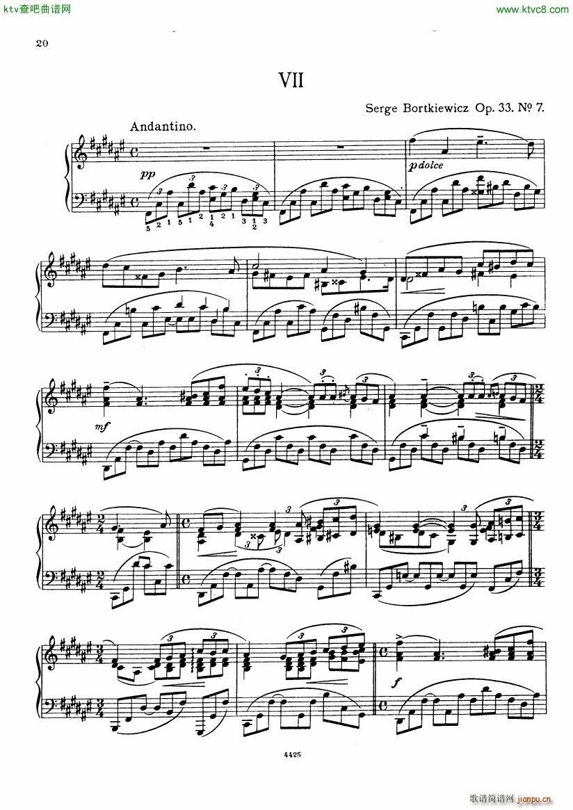 Bortkiewicz 10 Preludes Op 33(V)20