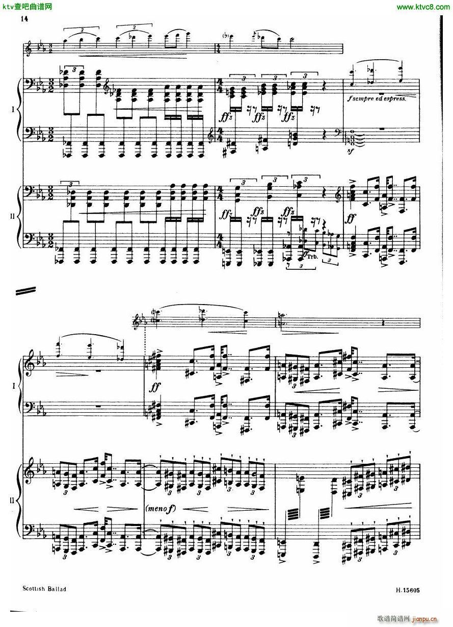 Britten Scottish Ballad op 26 arr for 2 pianos(V)15