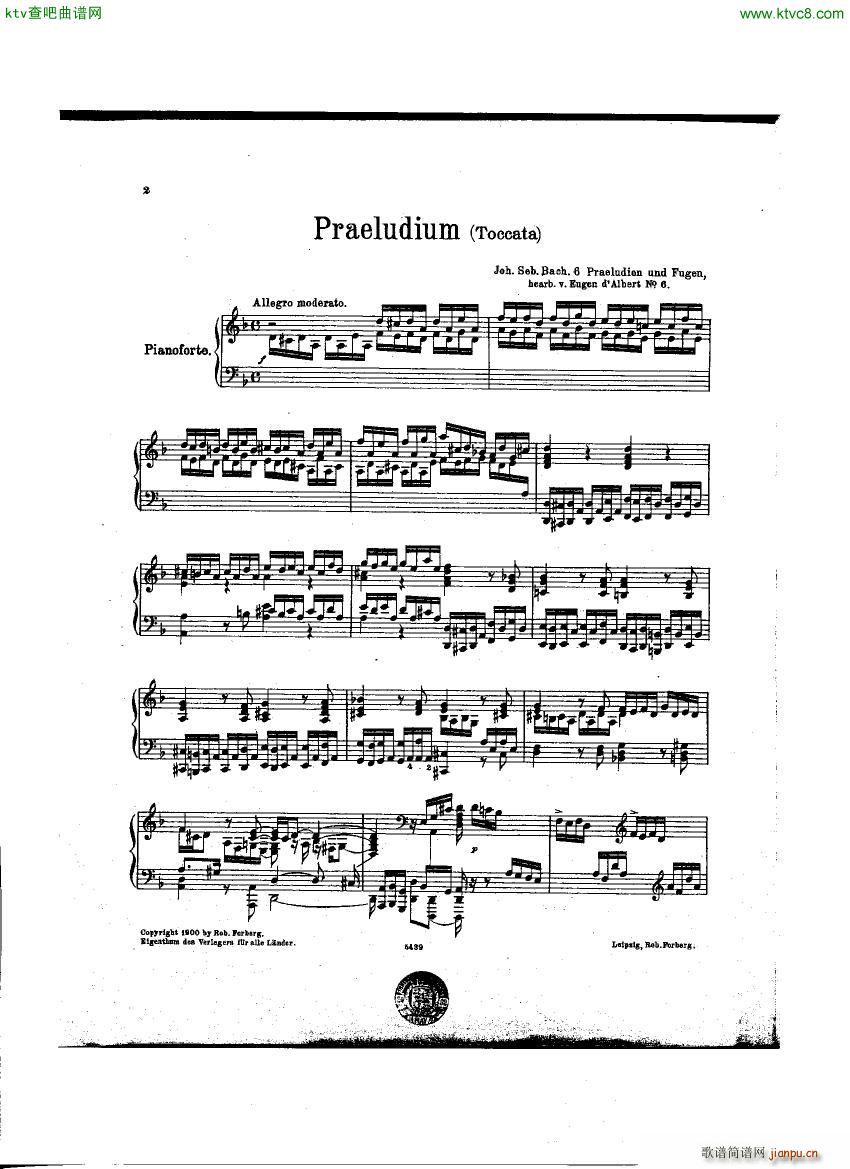 Bach D Albert Prelude and Fugue d min(V)1