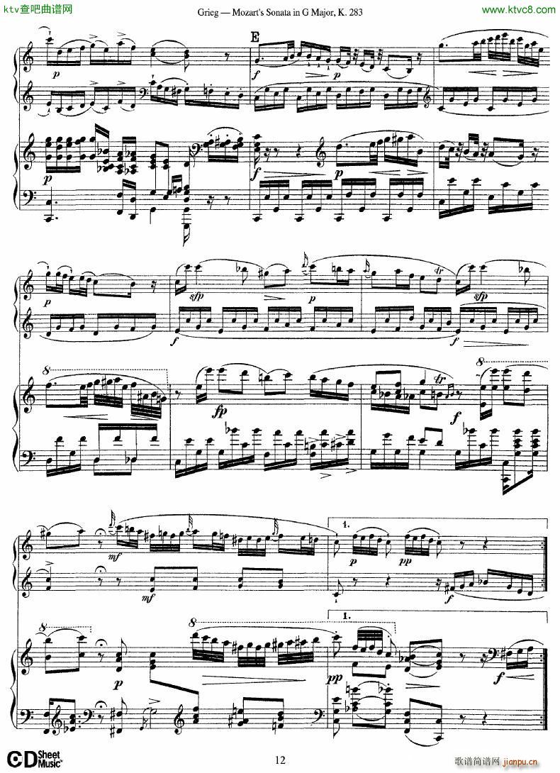 Grieg Sonata K 582 Mozart 2nd Piano Grieg(V)12