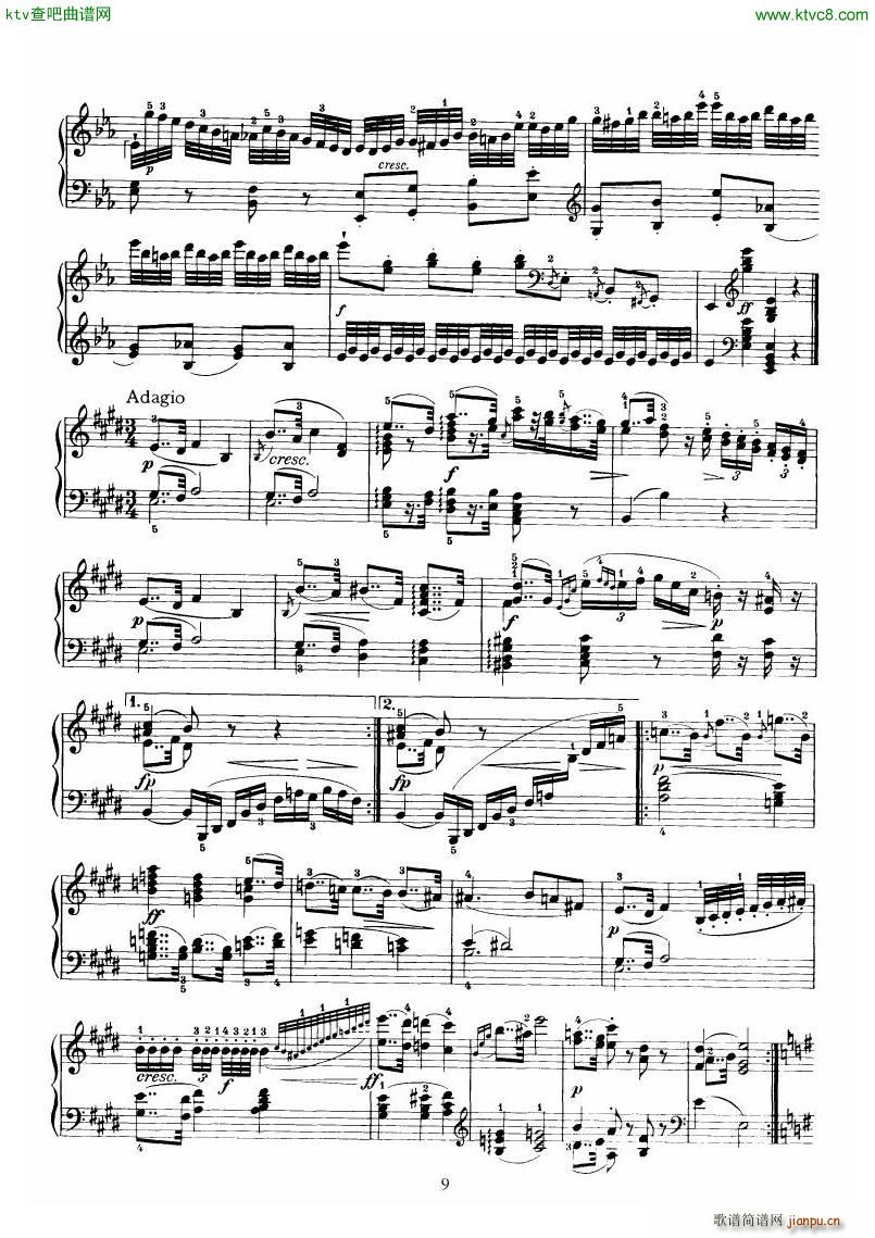 Piano Sonata No 52 in Eb(V)9