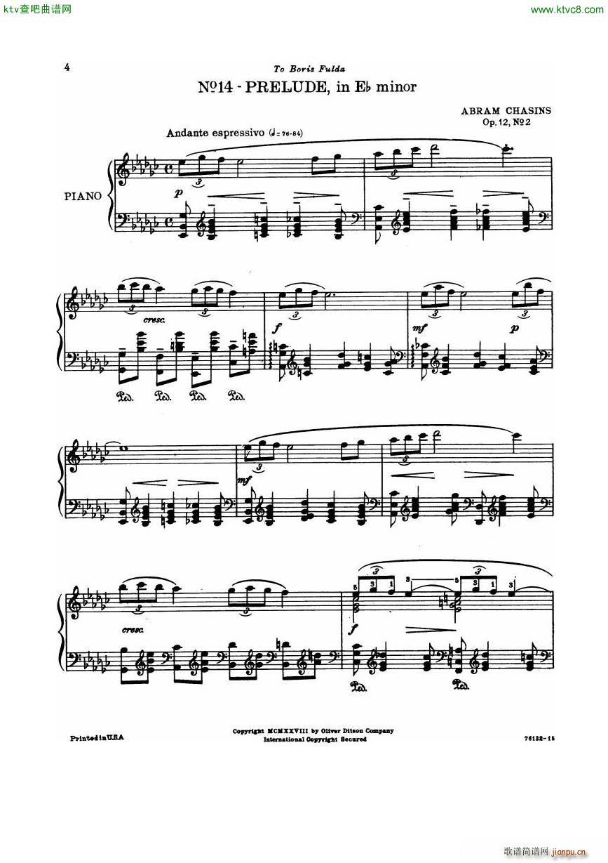 Chasins 12 6 Preludes Book3(V)7