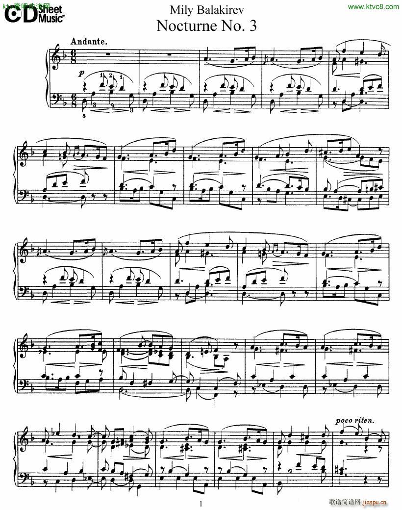 Balakirev Nocturne No 3(V)1