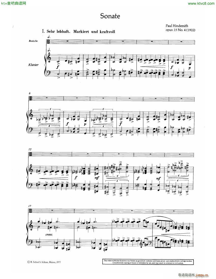 Hindemith Sonata 1 pn Part(V)1
