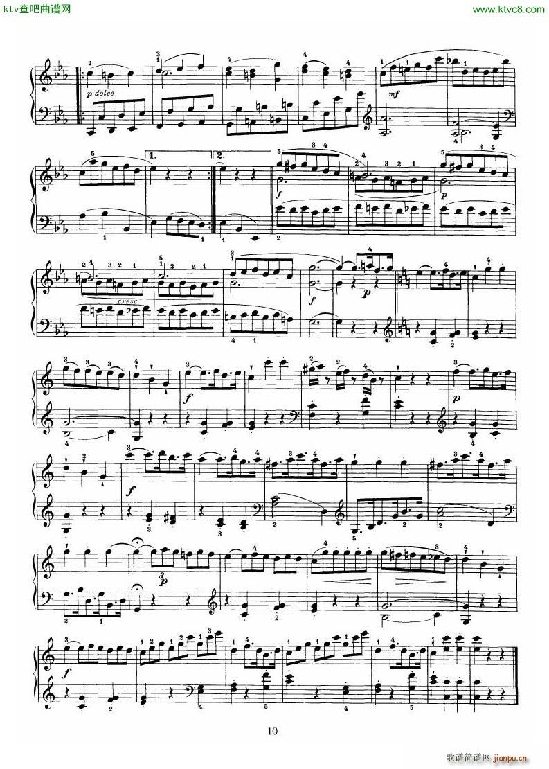 Haydn Piano Sonata No 35 In C(V)10