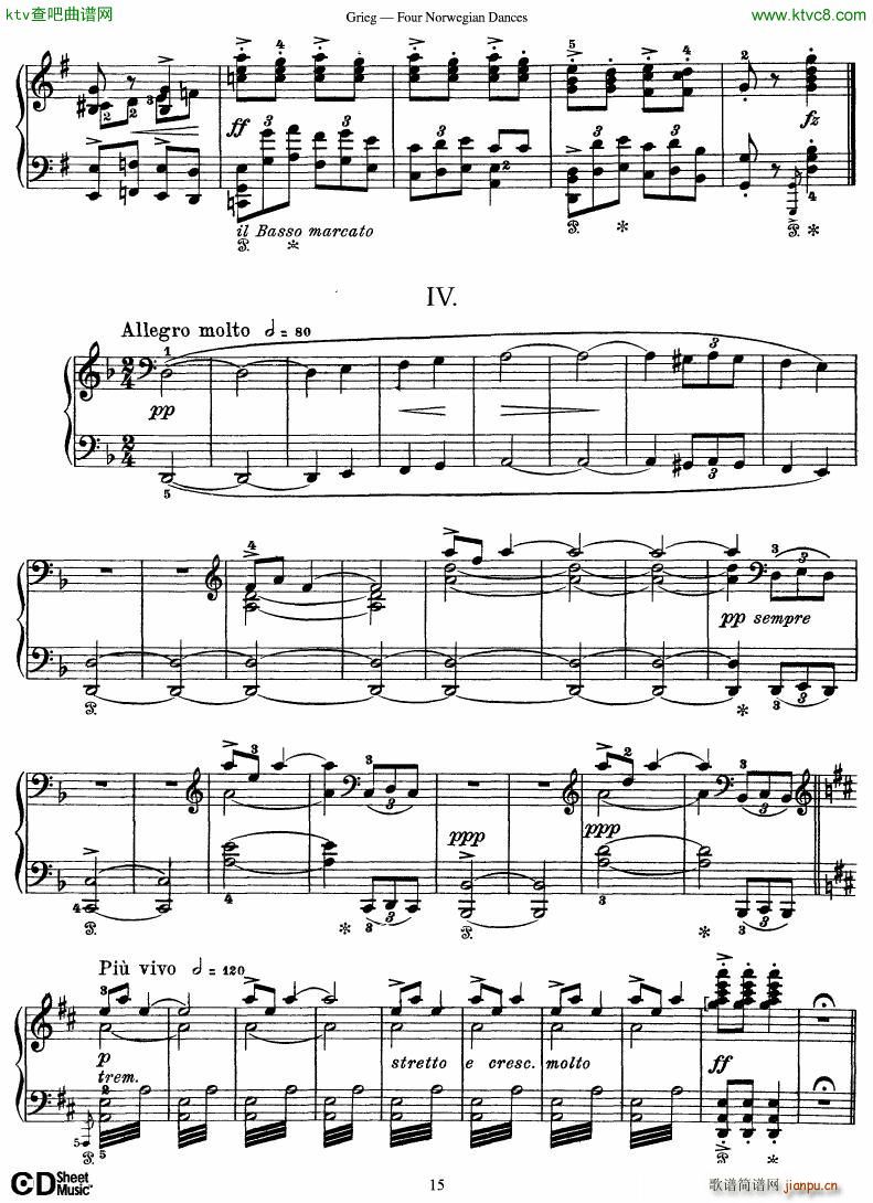 Grieg Four Norwegian Dances(V)15