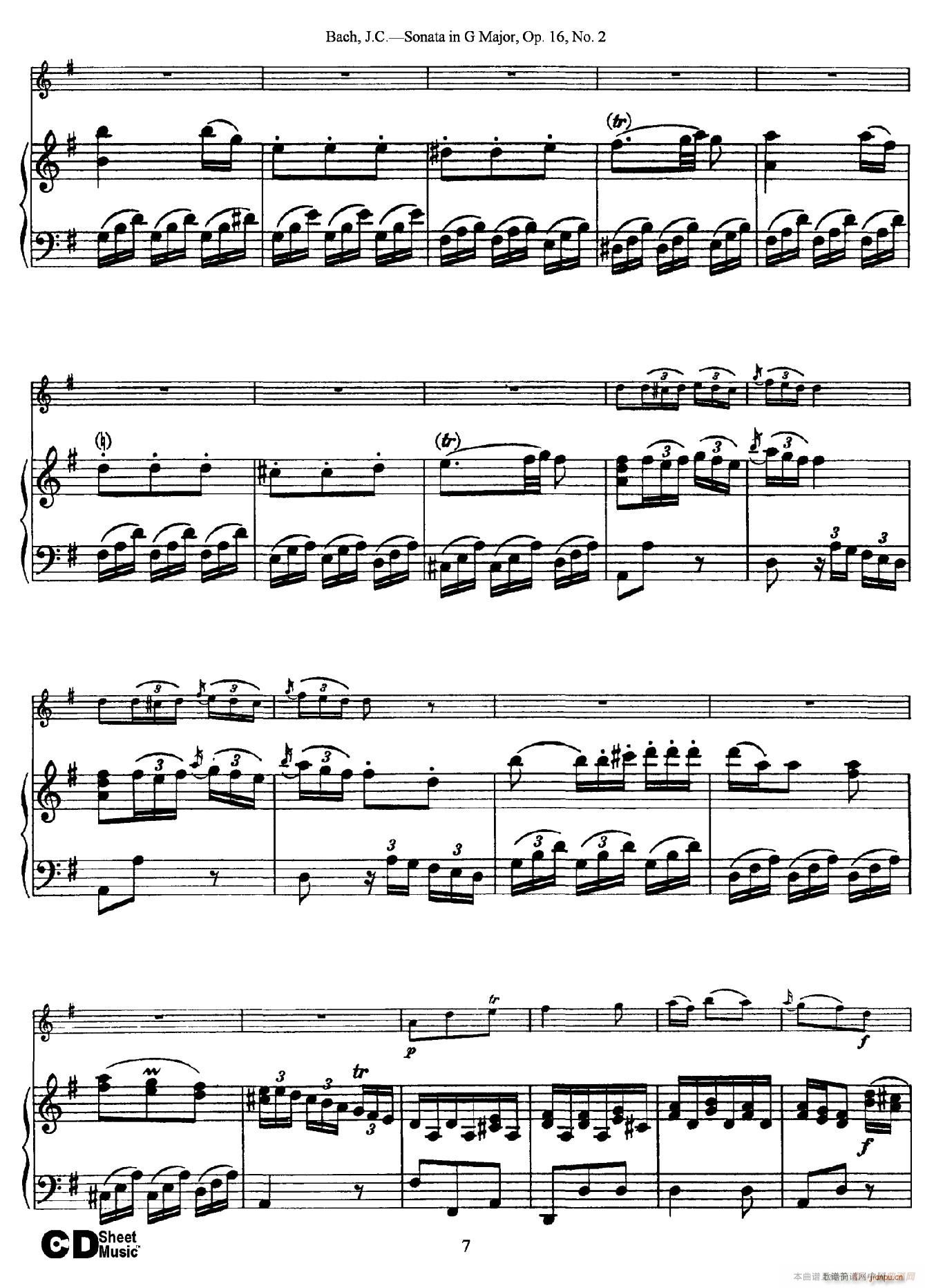 Sonata in D Major Op 16 No 2 ٰ(V)7