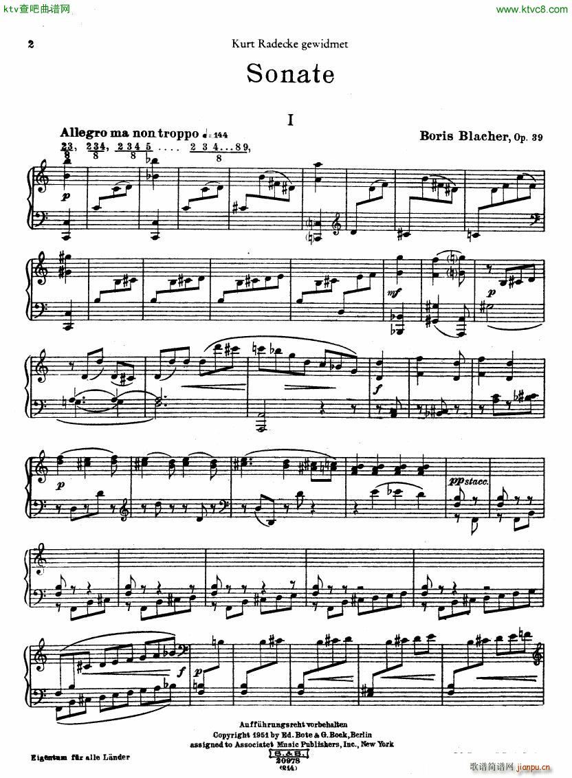 Blacher Sonata op39(V)1