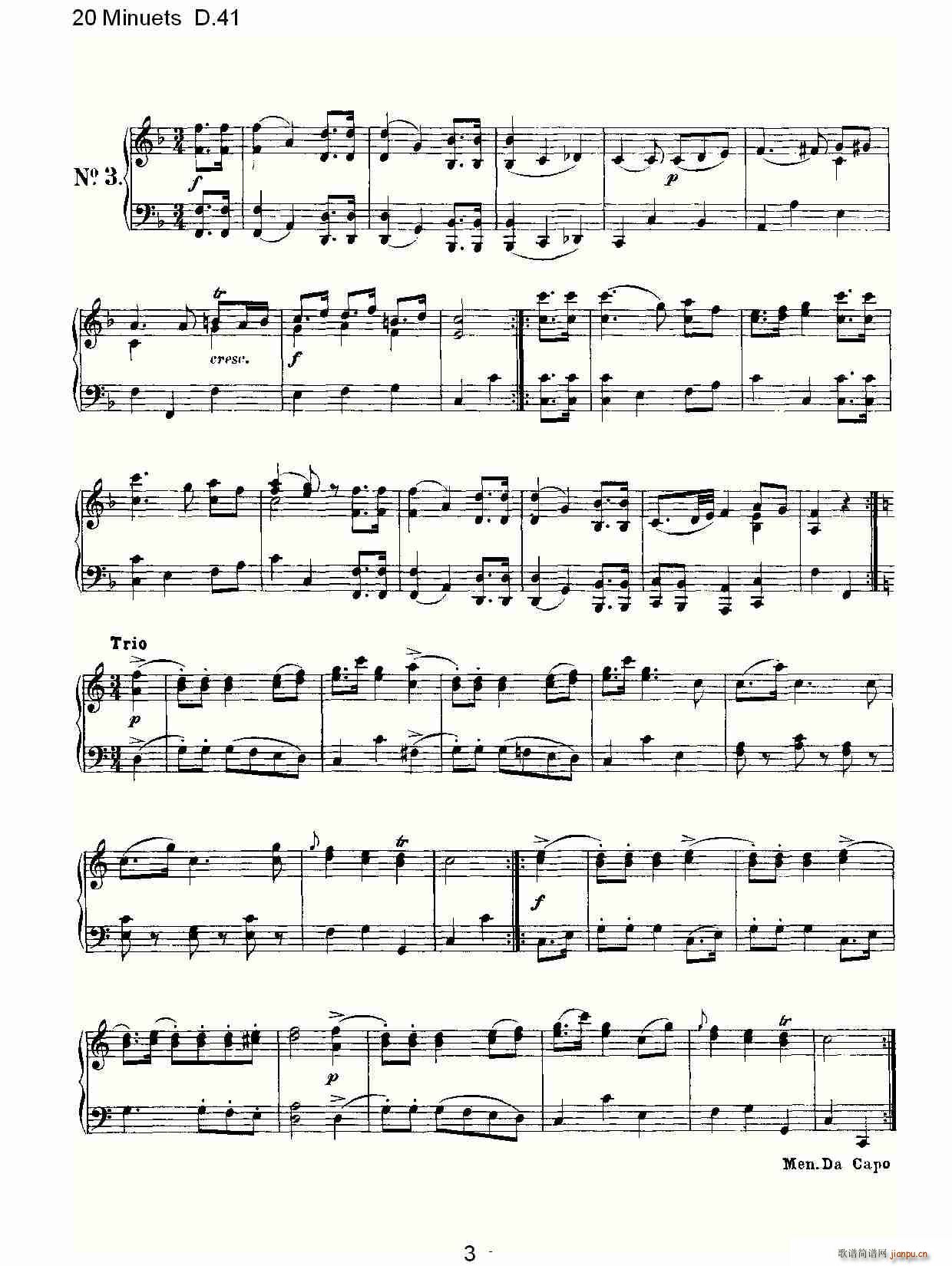 20 Minuets D.41(ʮּ)3