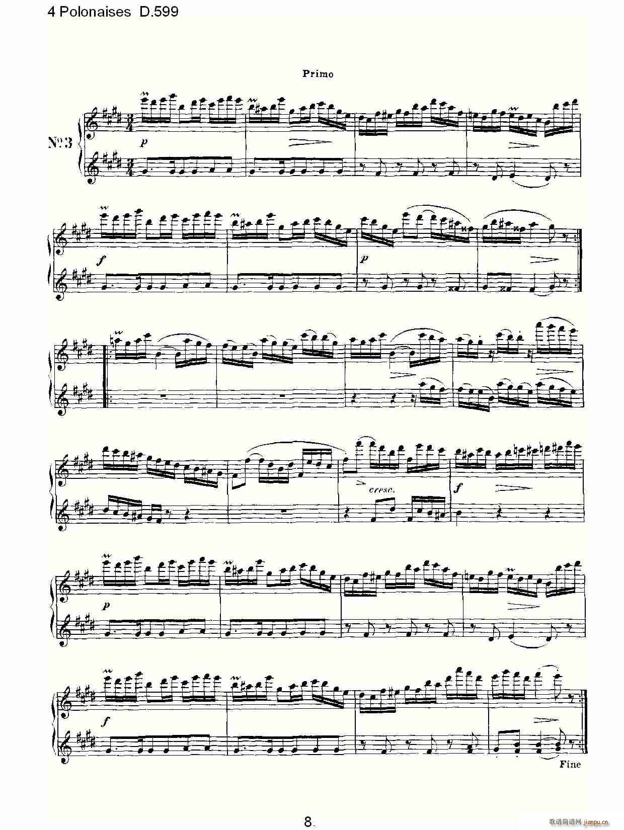 4 Polonaises D.599(ʮּ)8