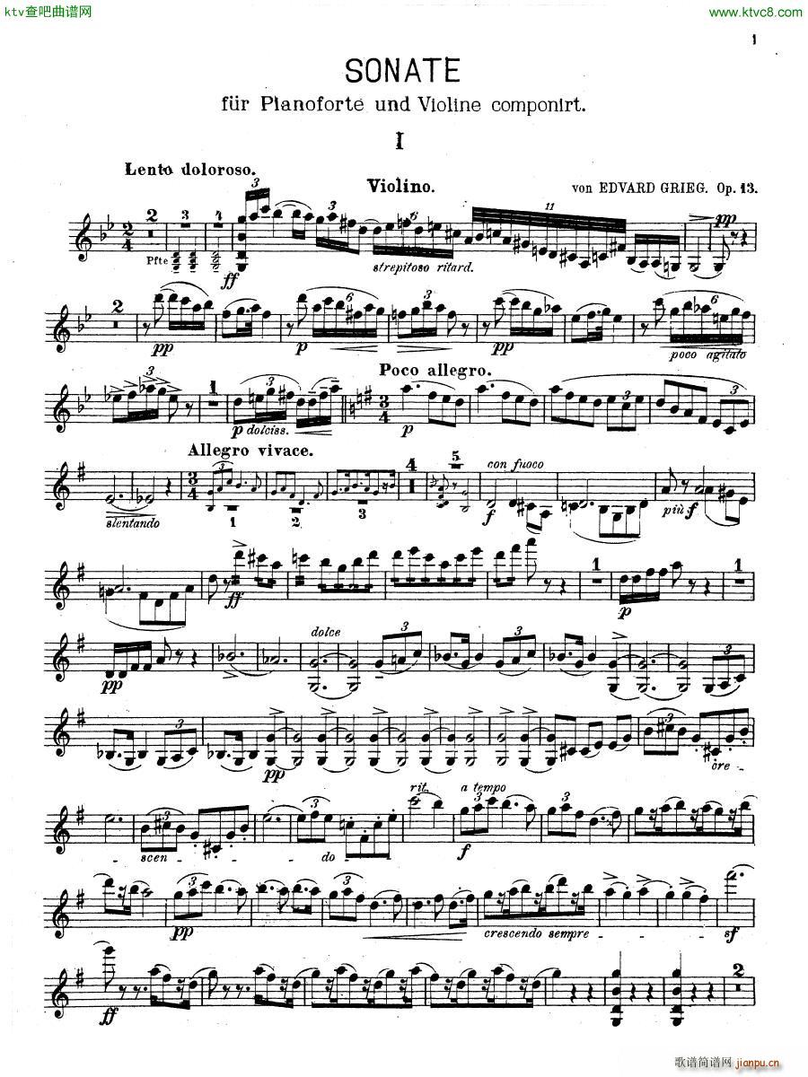 Grieg Violin Sonata 2 G dur op 13(V)16