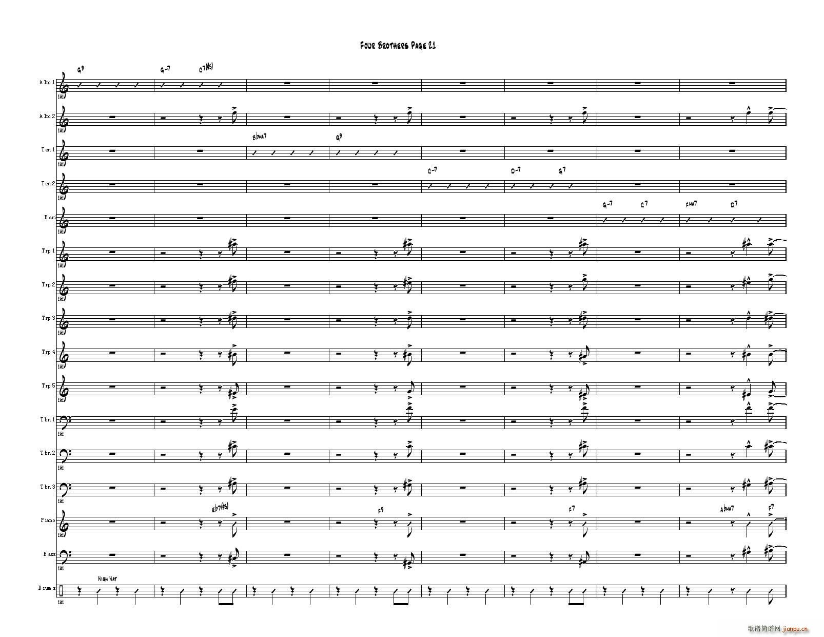 Four Brothers Big Band score(V)21