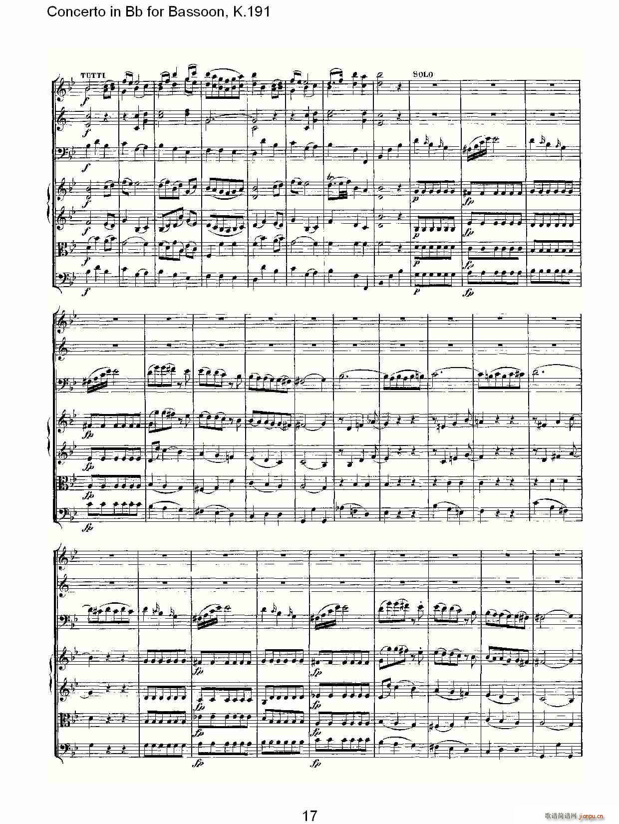 Concerto in Bb for Bassoon, K.191(ʮּ)18