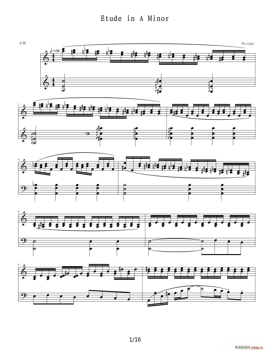 Etude in A Minor C{(dio)(V)1