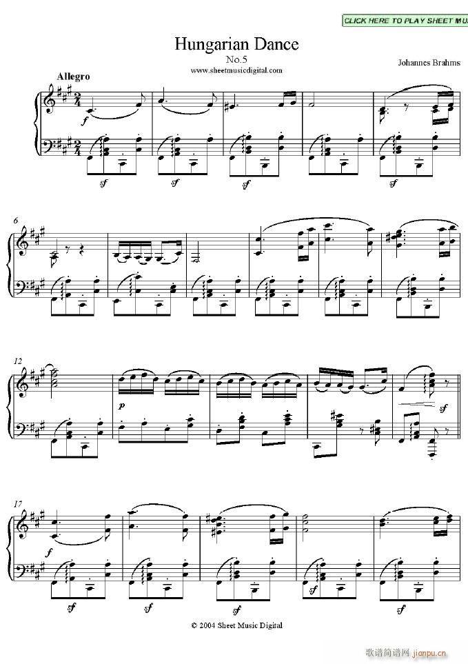 Hungarian Dance no.5(V)1