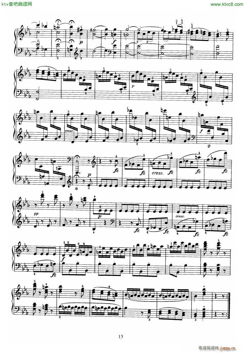 Piano Sonata No 52 in Eb(V)13
