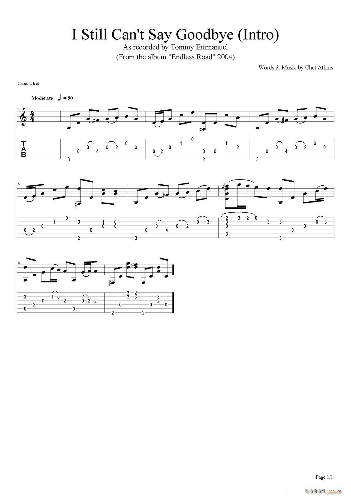 tommy emmanuel i still cant say goodbye intro ָ(V)1